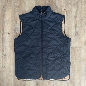 J.Crew Authentic Outerwear Men's Quilted Navy Tan Vest S